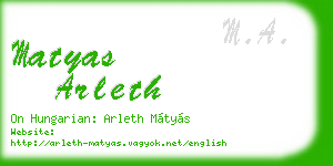matyas arleth business card